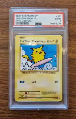 Surfing Pikachu #111/108 PSA 9 - Pokemon XY Evolutions 2016 - Image 1