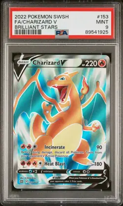 2022 POKEMON SWSH FA/CHARIZARD V BRILLIANT STARS 153/172 PSA 9 - Image 1