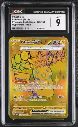 CGC 9 - Pikachu ex #179 Pokemon Prismatic Evolutions - Image 1