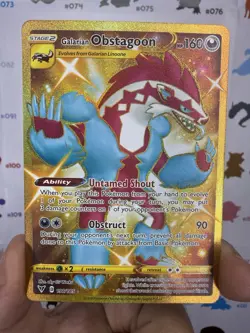 Pokemon TCG Galarian Obstagoon Vivid Voltage 198/185 Secret Hyper Rare NM - Image 1