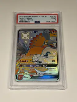 Pokemon TCG Ho-Oh GX SV50/SV94 Hidden Fates Shiny Vault Full Art Holo PSA 9 Mint - Image 1