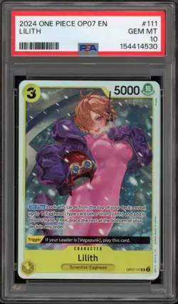 One Piece CCG Lilith OP07-111 PSA 10 Gem Mint - Image 1