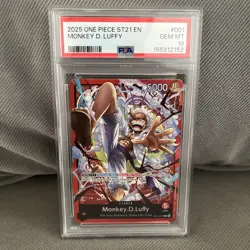 2025 One Piece Starter Deck Leader ST21-001 #001 Monkey D Luffy PSA 10 Gem Mint - Image 1