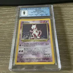 Pokemon Mewtwo 10/102 Base Set Holo 1999 CGC 9 Mint Unlimited - Image 1
