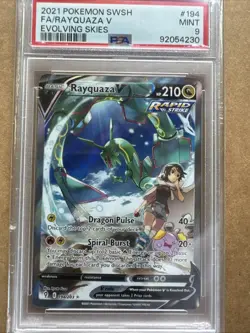 Pokemon Rayquaza V Evolving Skies Full Alt Art #194 PSA 9 Mint - Image 1