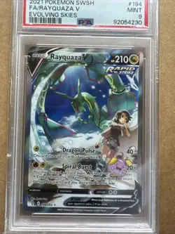 Pokemon Rayquaza V Evolving Skies Full Alt Art #194 PSA 9 Mint - Image 2