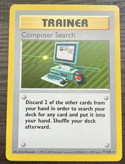 Computer Search 071/102 Pokemon TCG WOTC Base Set (Shadowless) Regular MINT - Image 1