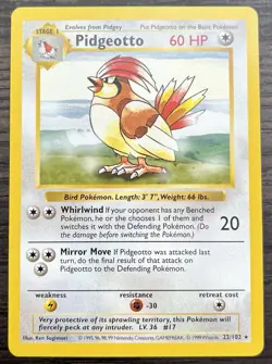Shadowless Pidgeotto 022/102 Pokemon TCG WOTC Base Set MINT - Image 1