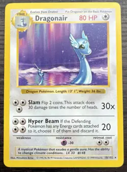 Shadowless Dragonair 018/102 Pokemon TCG WOTC Base Set MINT - Image 1