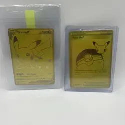 Pokemon TCG Celebrations Pikachu v Gold and Pokeball SWSH145/SWSH146 - Image 1