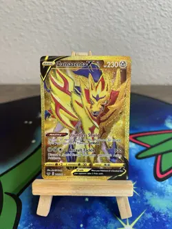 Zamazenta V 212/202 Sword & Shield Full Art Secret Rare Gold Pokemon Card - Image 1
