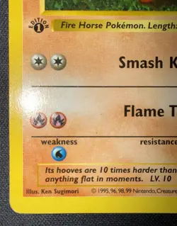 🌟 1999 Pokemon TCG Base Set 1st Edition Shadowless Ponyta #60/102 🌟 - Image 4