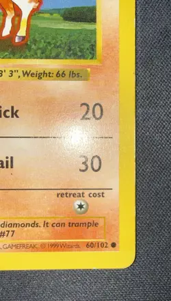 🌟 1999 Pokemon TCG Base Set 1st Edition Shadowless Ponyta #60/102 🌟 - Image 5