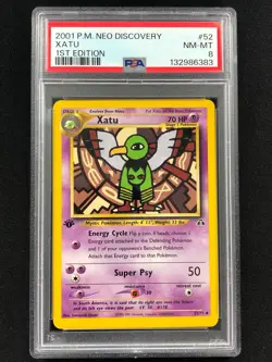 Pokemon 2001 Xatu 52/75 1st Neo PSA 8 - Image 1