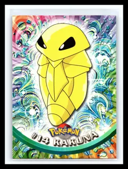 💥 KAKUNA 1999 Topps Pokemon TV Non Holo Animation 2nd Series Black Logo # 14 - Image 1