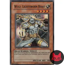 Yugioh Wulf, Lightsworn Beast LODT-EN023 Super Rare 1st Edition LP - Image 1