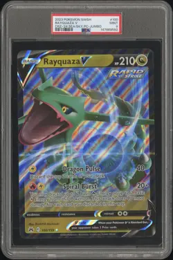 2023 POKEMON SWORD & SHIELD CROWN ZENITH #100 RAYQUAZA V PSA 9 - Image 1