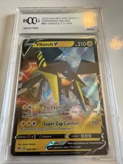 POKEMON 2020 SWORD & SHIELD DARKNESS ABLAZE VIKAVOLT V URR 060/189 BCCG 10 MINT - Image 1