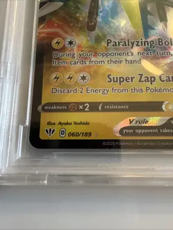 POKEMON 2020 SWORD & SHIELD DARKNESS ABLAZE VIKAVOLT V URR 060/189 BCCG 10 MINT - Image 2