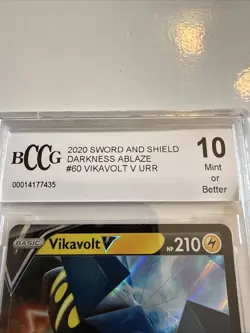 POKEMON 2020 SWORD & SHIELD DARKNESS ABLAZE VIKAVOLT V URR 060/189 BCCG 10 MINT - Image 3