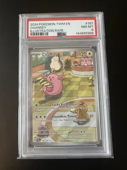 PSA 8 Chansey Illustration Rare Pokemon Twilight Masquerade #187 Near Mint - Image 3