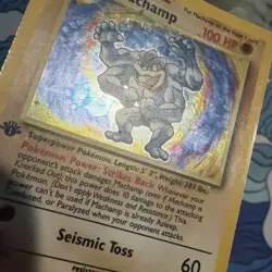 Pokemon WOTC Machamp First Edition Unlimited 8/102 #68 Holo LP - Image 5