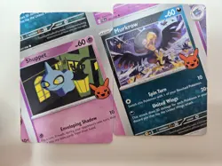 Pokemon Lot of 2 Shuppet 87/198 Murkrow 131/193 Matching Miscut Misprint Error - Image 1