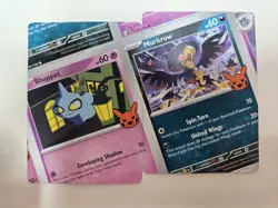 Pokemon Lot of 2 Shuppet 87/198 Murkrow 131/193 Matching Miscut Misprint Error - Image 3