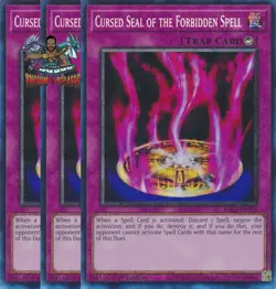 Yugioh! 3x Cursed Seal of the Forbidden Spell RA03-EN076 Collector's Rare NM - Image 1