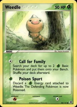 WEEDLE 86/112 COMMON FIRERED & LEAFGREEN POKEMON MP - Image 1