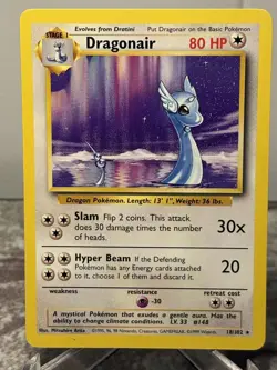 1999 Pokemon Base Set Dragonair 18/102 WOTC Unlimited Rare LP - Image 1
