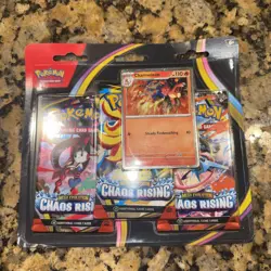 POKEMON TCG ME04: Chaos Rising 3-Pack Blister NEW Sealed - Image 1