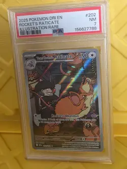2025 Pokemon Rockets Raticate 202 Psa 7 - Image 1