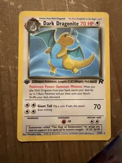 Pokemon Dark Dragonite TCG Card 22/82 Non-Holo Lightly Played 1st Edition - Image 1