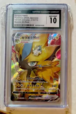 CGC Gem Mint 10 Zeraora VMAX 219/172 S12a Vstar Universe Holo (Japanese) Card - Image 1