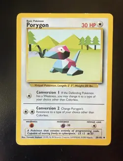 PORYGON - Base Set - 39/102 - Uncommon - Pokemon Card - Unlimited Edition - LP - Image 1
