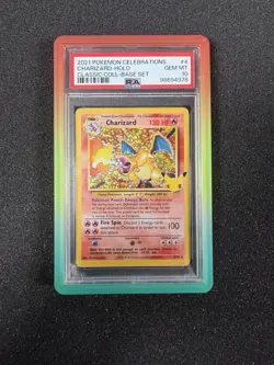 PSA 10 Charizard Celebrations Classic 4/102 Holo Base Set Pokemon Card 2021 - Image 1