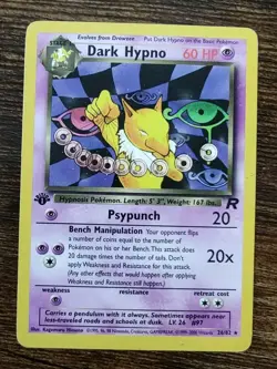 Dark Hypno 26/82 1st Edition Team Rocket Non Holo Pokemon Card LP- - Image 1