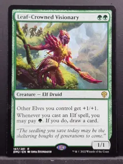 Leaf-Crowned Visionary - Dominaria United - NM - MTG - Magic: The Gathering (B) - Image 1