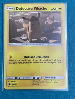 Detective Pikachu - SM194 Cosmo Holo Promo Sun & Moon Promo Pokemon Near Mint - Image 1