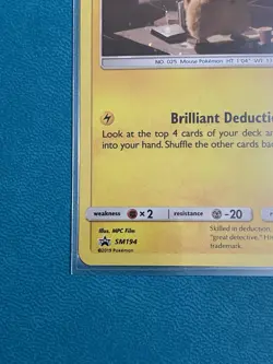 Detective Pikachu - SM194 Cosmo Holo Promo Sun & Moon Promo Pokemon Near Mint - Image 5