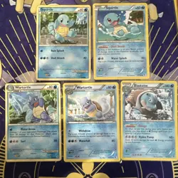 Pokemon Card Lot Of 5 (Squirtle, Wartortle, Blastoise) - Image 1
