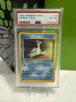 1999 POKEMON FOSSIL #10 LAPRAS-HOLO PSA 6 - Image 1