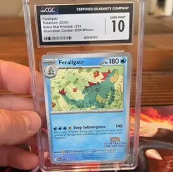 Pokemon TCG Feraligatr 213 SVP Illustration Contest 2024 Promo English CGC 10 - Image 1