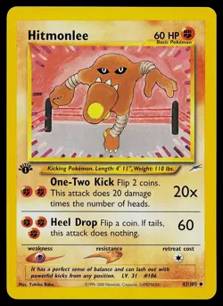Pokemon Card - Hitmonlee Neo Destiny 42/105 1st Edition Uncommon - Image 1