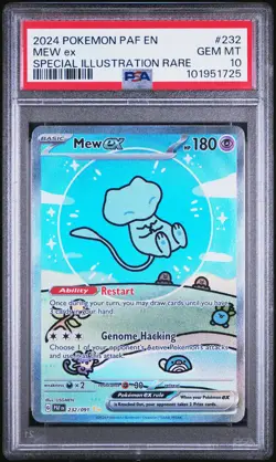 2024 POKEMON PAF EN-PALDEAN FATES SPECIAL ILLUSTRATION RARE #232 MEW EX PSA 10 - Image 1
