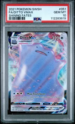 2021 POKEMON SWORD &SHIELD SHINING FATES #051 FA/DITTO VMAX SHINING FATES PSA 10 - Image 1