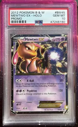 2012 POKEMON BLACK & WHITE PROMO #BW45 MEWTWO EX PSA 10 LOW POP 15 - Image 1