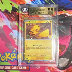 Pokemon TCG SV Temporal Forces Pikachu 051/162 Cosmos Holo Promo Eng BGS 9.5 - Image 1