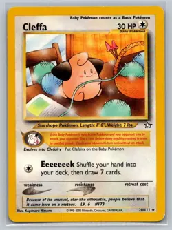 Cleffa 20/111 Rare Neo Genesis Pokemon Unlimited Moderately Played - Image 1